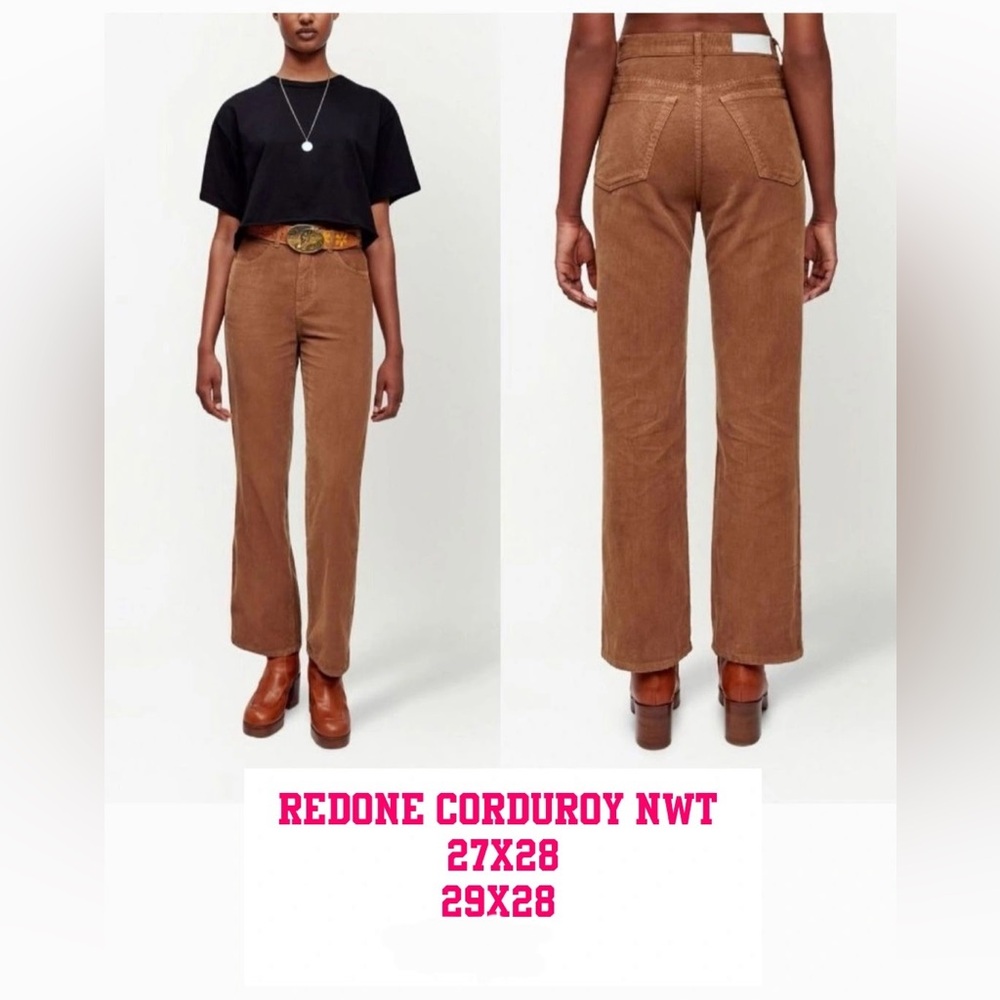 Re/Done Brown Flare Wide Leg Jeans